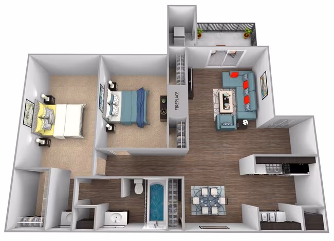 Two Bedroom One Bath 9-0904 floor plan